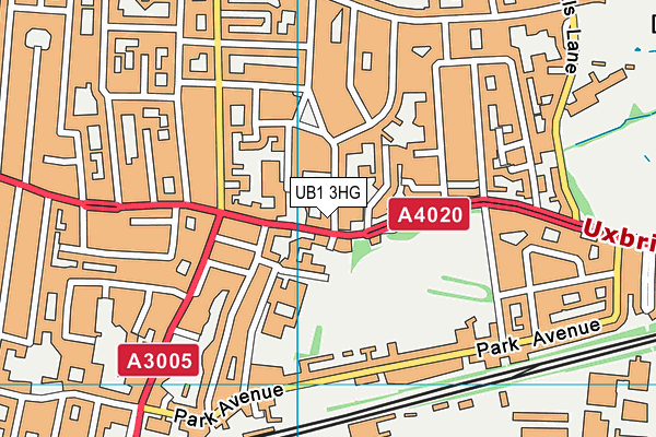 UB1 3HG map - OS VectorMap District (Ordnance Survey)