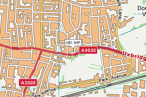 UB1 3HP map - OS VectorMap District (Ordnance Survey)