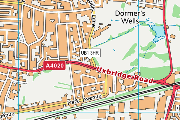 UB1 3HR map - OS VectorMap District (Ordnance Survey)