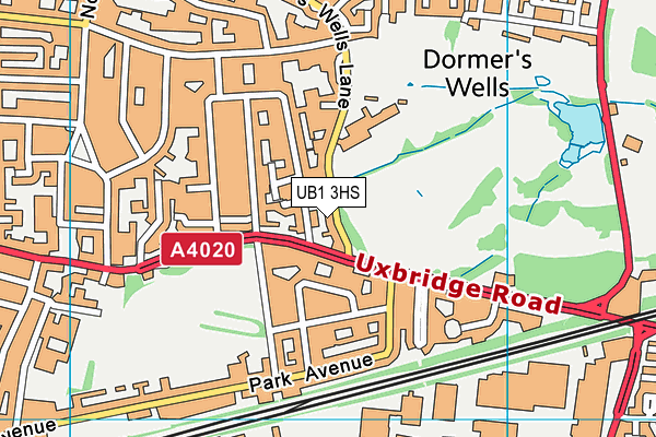 UB1 3HS map - OS VectorMap District (Ordnance Survey)