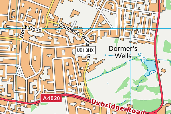 UB1 3HX map - OS VectorMap District (Ordnance Survey)