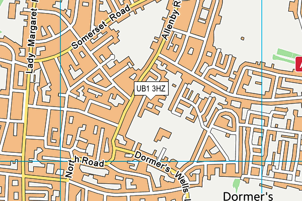 Dormers Wells High School map (UB1 3HZ) - OS VectorMap District (Ordnance Survey)