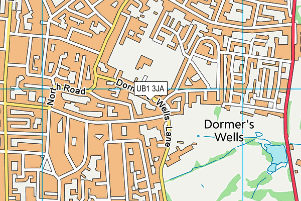 UB1 3JA map - OS VectorMap District (Ordnance Survey)