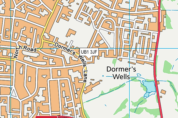 UB1 3JF map - OS VectorMap District (Ordnance Survey)