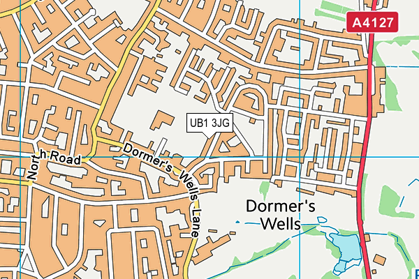 UB1 3JG map - OS VectorMap District (Ordnance Survey)