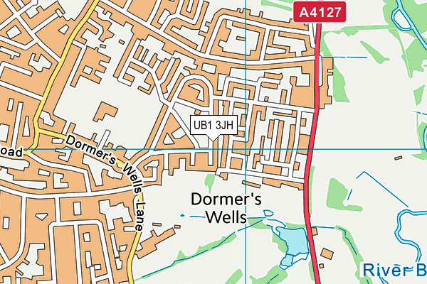 UB1 3JH map - OS VectorMap District (Ordnance Survey)