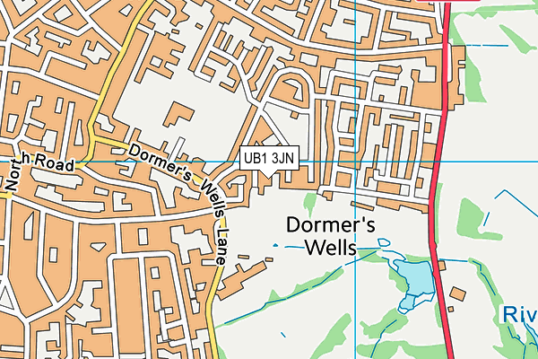 UB1 3JN map - OS VectorMap District (Ordnance Survey)