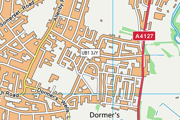 UB1 3JY map - OS VectorMap District (Ordnance Survey)