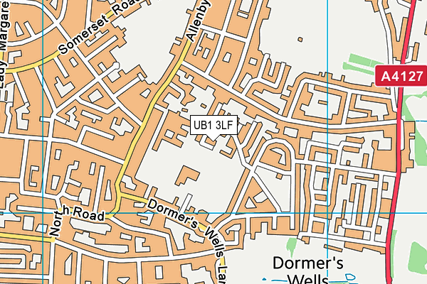 UB1 3LF map - OS VectorMap District (Ordnance Survey)