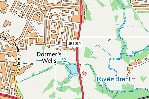 UB1 3LY map - OS VectorMap District (Ordnance Survey)