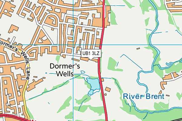 UB1 3LZ map - OS VectorMap District (Ordnance Survey)