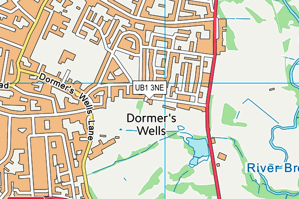 UB1 3NE map - OS VectorMap District (Ordnance Survey)