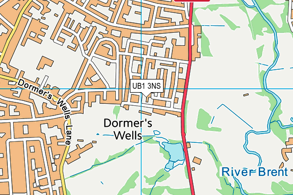 UB1 3NS map - OS VectorMap District (Ordnance Survey)