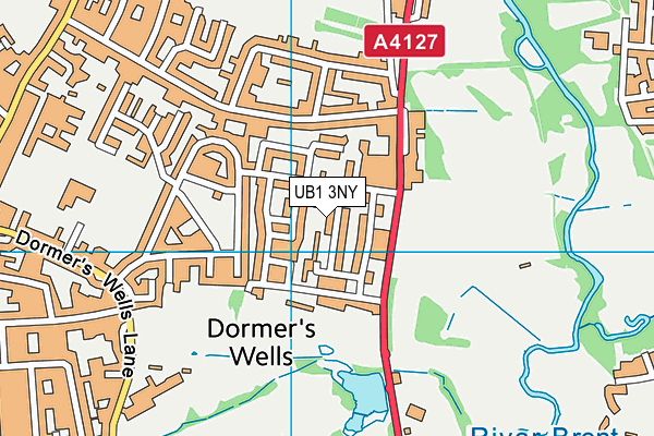 UB1 3NY map - OS VectorMap District (Ordnance Survey)