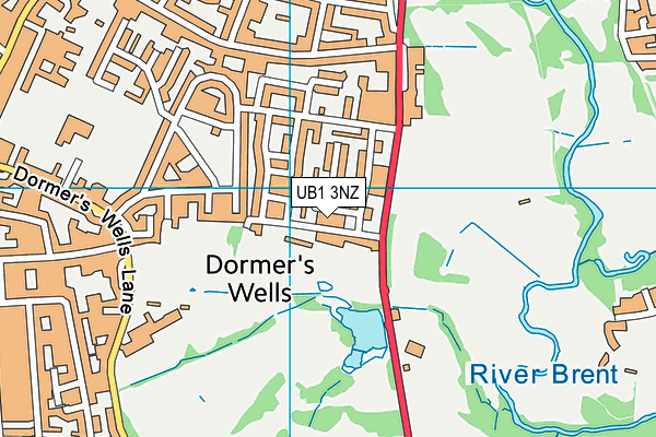 UB1 3NZ map - OS VectorMap District (Ordnance Survey)