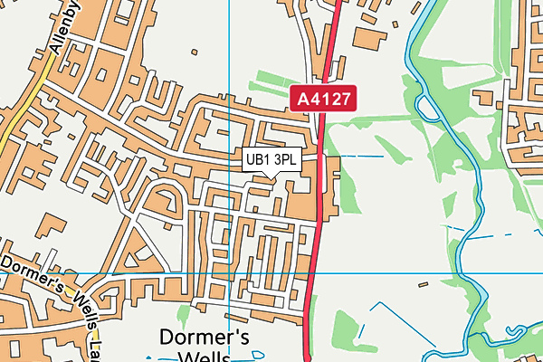 UB1 3PL map - OS VectorMap District (Ordnance Survey)