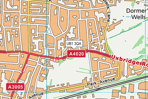 UB1 3QA map - OS VectorMap District (Ordnance Survey)