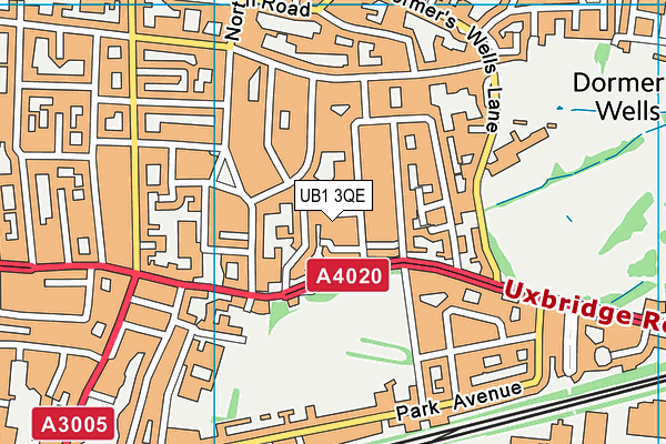 UB1 3QE map - OS VectorMap District (Ordnance Survey)