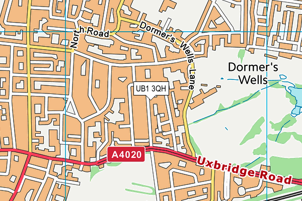 UB1 3QH map - OS VectorMap District (Ordnance Survey)