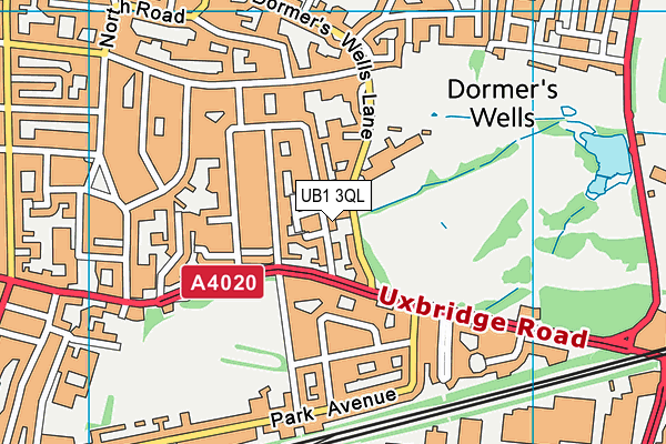 UB1 3QL map - OS VectorMap District (Ordnance Survey)