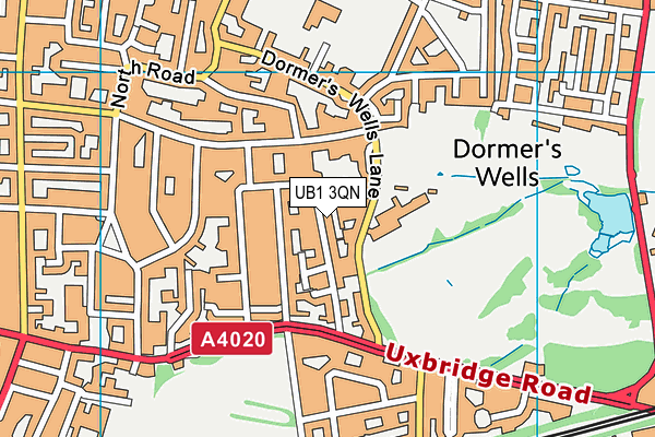 UB1 3QN map - OS VectorMap District (Ordnance Survey)