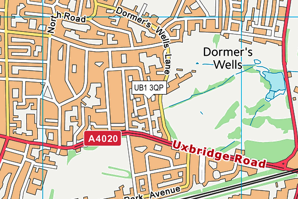 UB1 3QP map - OS VectorMap District (Ordnance Survey)