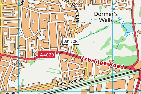 UB1 3QR map - OS VectorMap District (Ordnance Survey)