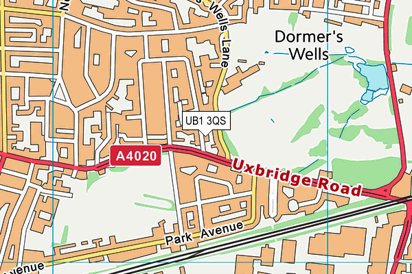 UB1 3QS map - OS VectorMap District (Ordnance Survey)