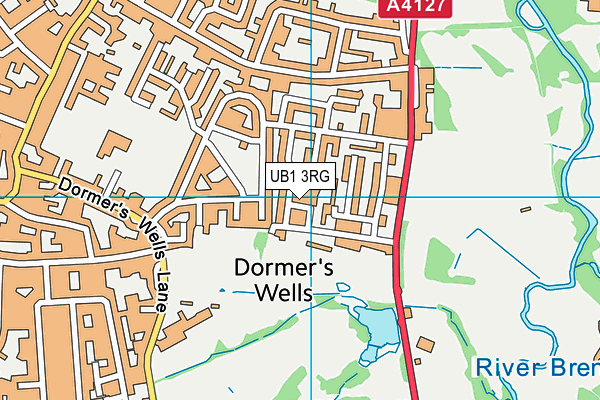 UB1 3RG map - OS VectorMap District (Ordnance Survey)