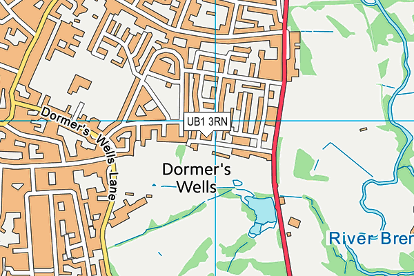 UB1 3RN map - OS VectorMap District (Ordnance Survey)