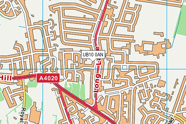 UB10 0AN map - OS VectorMap District (Ordnance Survey)