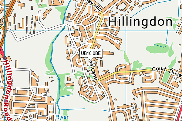 Acs Hillingdon International School map (UB10 0BE) - OS VectorMap District (Ordnance Survey)