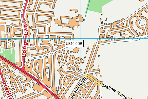 Highfield Primary School map (UB10 0DB) - OS VectorMap District (Ordnance Survey)