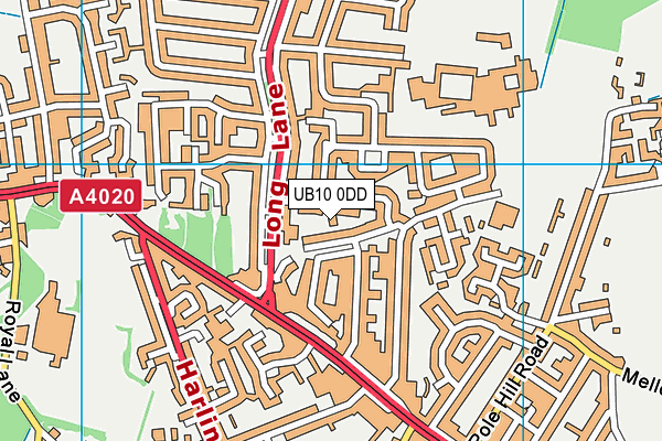 UB10 0DD map - OS VectorMap District (Ordnance Survey)