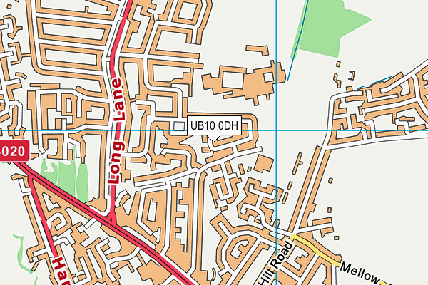 UB10 0DH map - OS VectorMap District (Ordnance Survey)