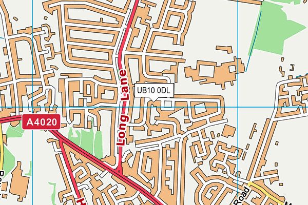 UB10 0DL map - OS VectorMap District (Ordnance Survey)