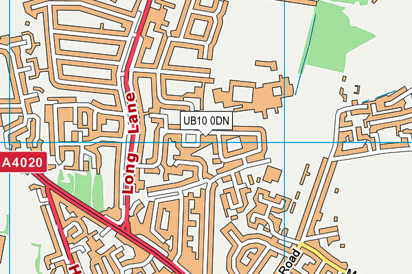 UB10 0DN map - OS VectorMap District (Ordnance Survey)