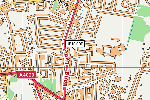 UB10 0DP map - OS VectorMap District (Ordnance Survey)