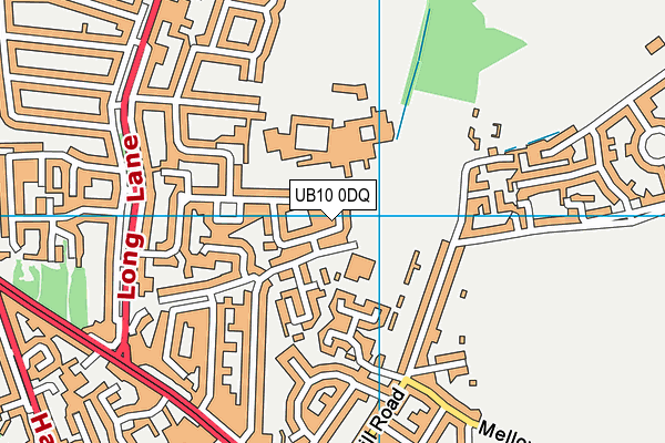 UB10 0DQ map - OS VectorMap District (Ordnance Survey)