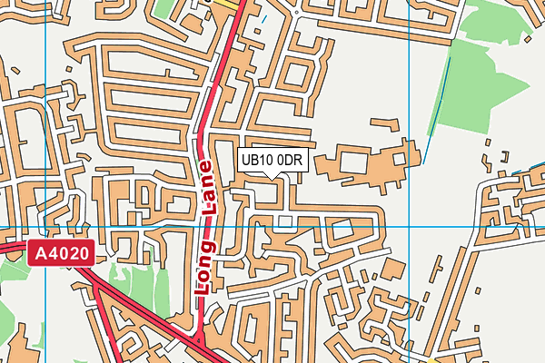 UB10 0DR map - OS VectorMap District (Ordnance Survey)