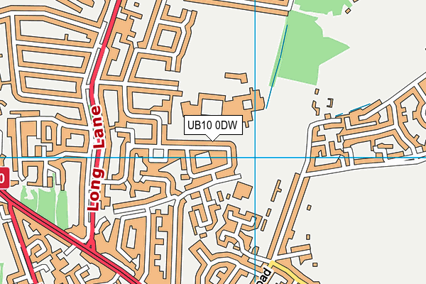 UB10 0DW map - OS VectorMap District (Ordnance Survey)