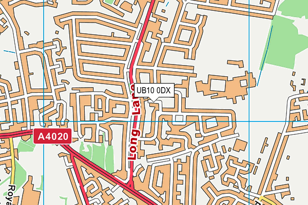 UB10 0DX map - OS VectorMap District (Ordnance Survey)