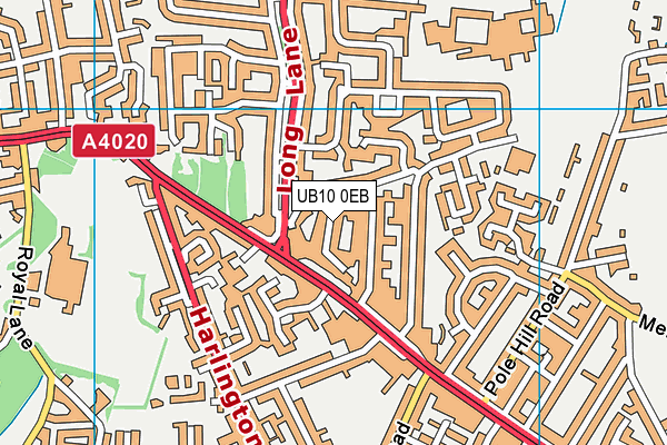UB10 0EB map - OS VectorMap District (Ordnance Survey)