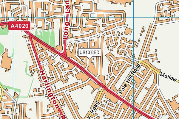 UB10 0ED map - OS VectorMap District (Ordnance Survey)