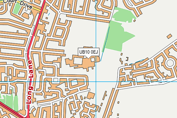 Swakeleys School for Girls map (UB10 0EJ) - OS VectorMap District (Ordnance Survey)
