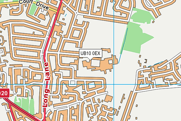 Oak Wood School (Closed) map (UB10 0EX) - OS VectorMap District (Ordnance Survey)