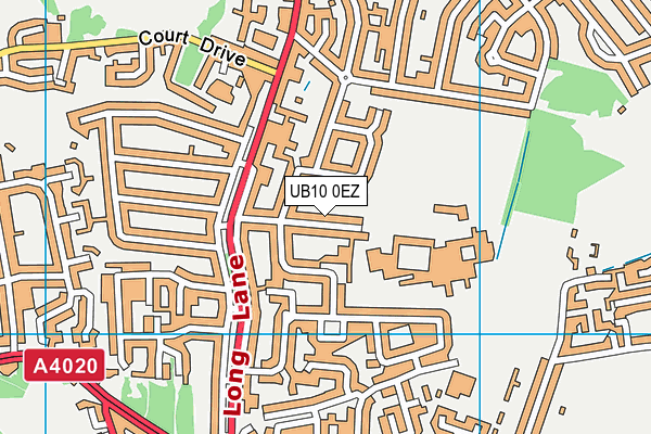 UB10 0EZ map - OS VectorMap District (Ordnance Survey)