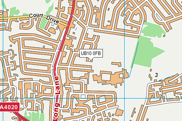 UB10 0FB map - OS VectorMap District (Ordnance Survey)