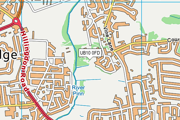 UB10 0FD map - OS VectorMap District (Ordnance Survey)
