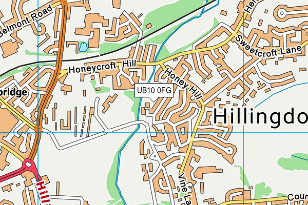 UB10 0FG map - OS VectorMap District (Ordnance Survey)
